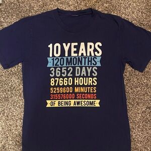 Navy 10 yr old birthday T-Shirt